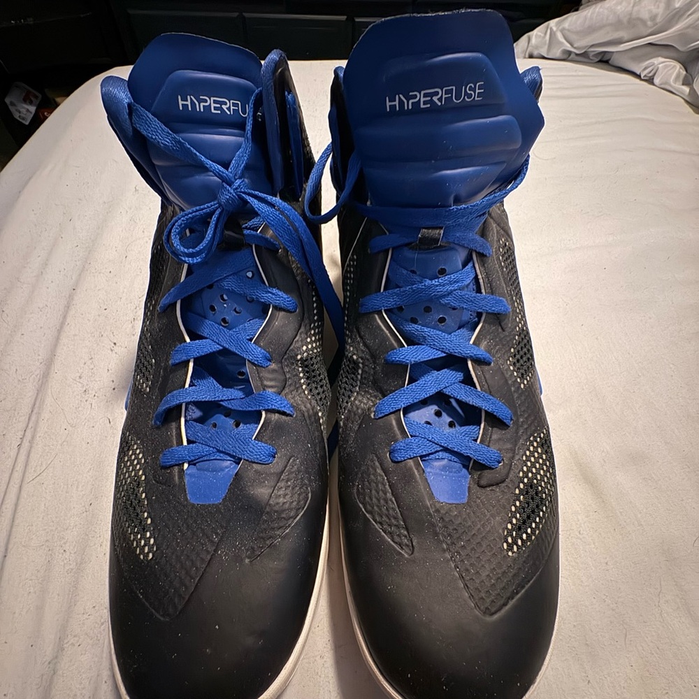 Nike Hyperfuse Black and Blue Athletic Shoes